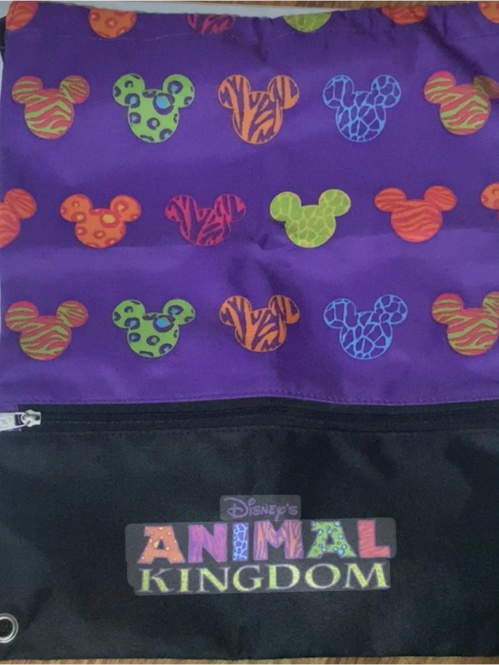 Disney Purple Tote with Multicolor Neon Mickey Heads